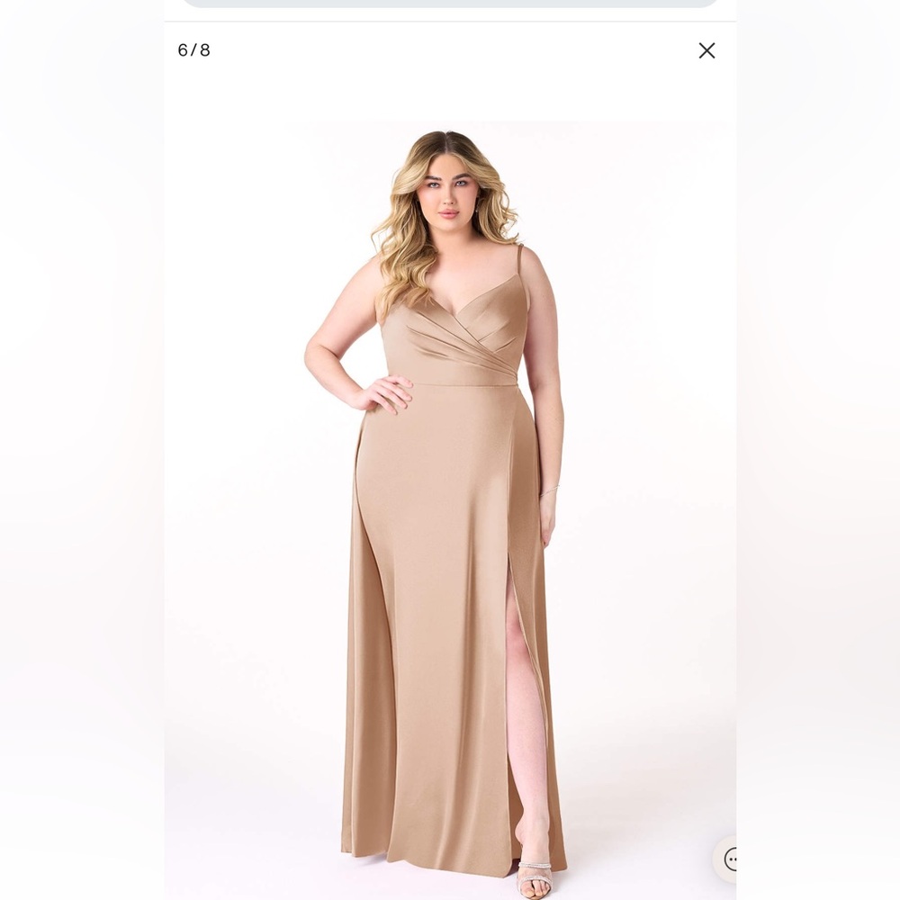 Azazie Dalilah Stretch Satin Dress | Dry Cleaned | Size 18